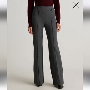 Quince Ultra-Stretch Ponte Flare Pants Charcoal Gray Size M Inseam 30" Work